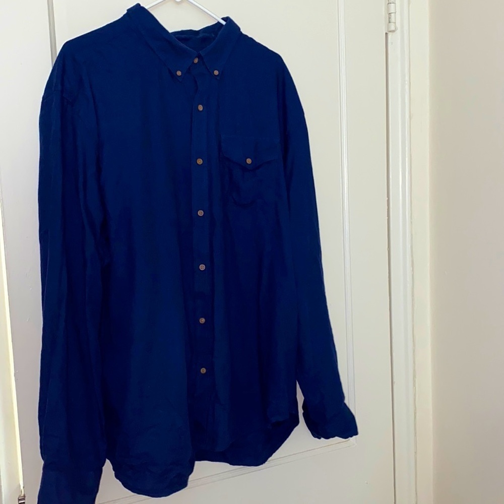 old navy blue slim fit button down size: 3XL